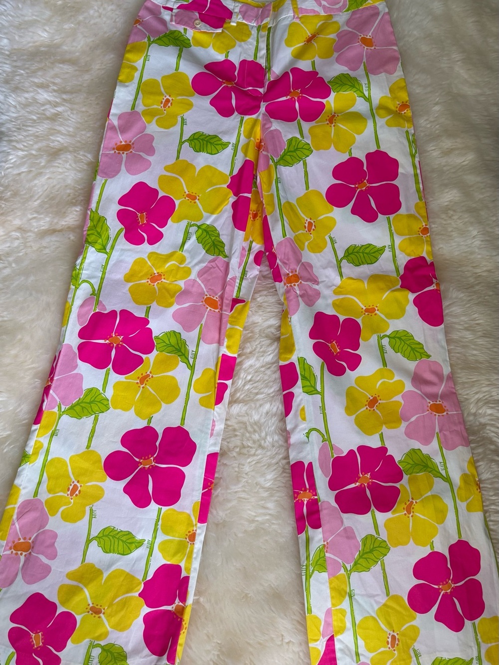 NEW Lilly Pulitzer Yellow, Pink & Green pants size 6